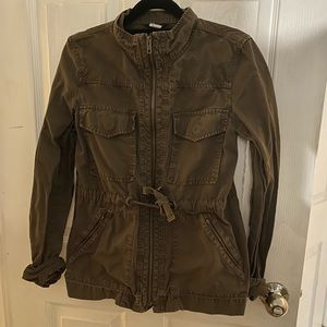 Jcrew XS olive green military coat jacket